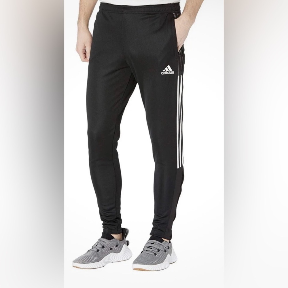 Adidas TIRO21 Track Black Joggers with White Accents